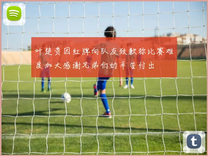叶楚贵因红牌向队友致歉称比赛难度加大感谢兄弟们的辛苦付出